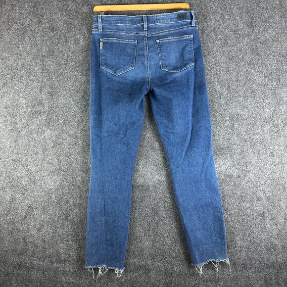 PAIGE Jeans Womens 31 Hoxton Ankle Cotton Stretch Medium Wash Raw Hems Pockets - Picture 8 of 11